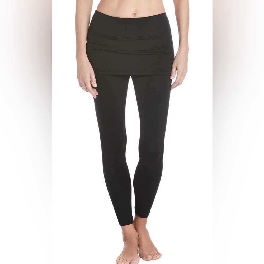 Coolibar Black Shorebreak Skirted Swim Tights size small S